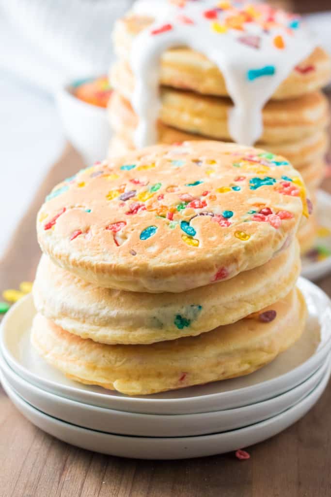 pancakes with Fruity Pebbles