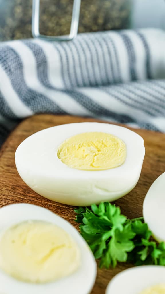 one hard boiled egg, cut in half