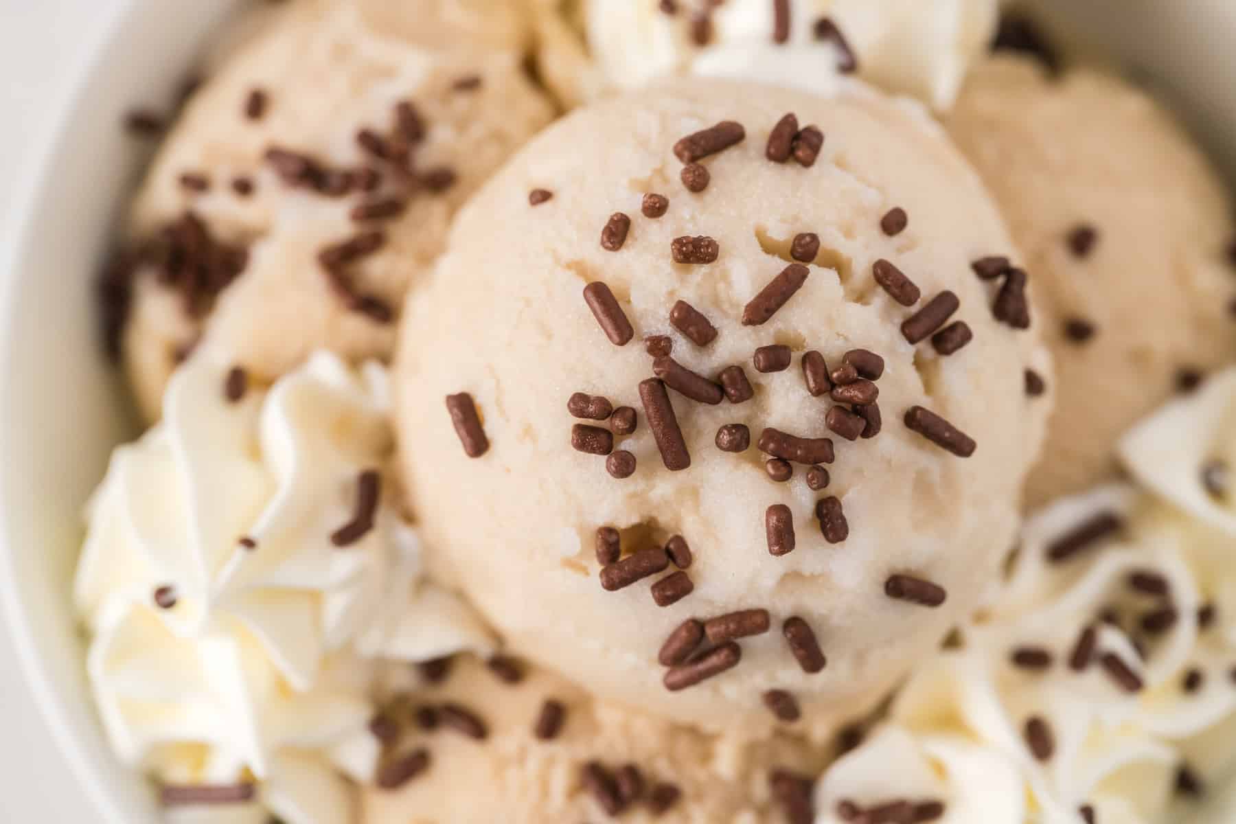 homemade root beer ice cream with sprinkles
