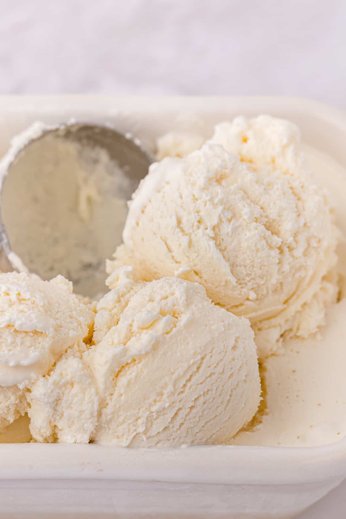 a close up of homemade vanilla ice cream