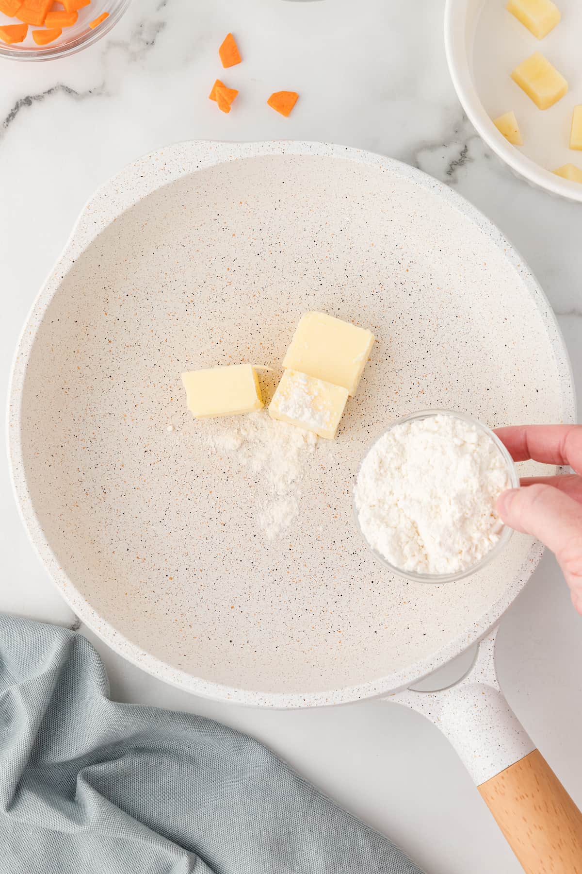 make a roux with butter and flour