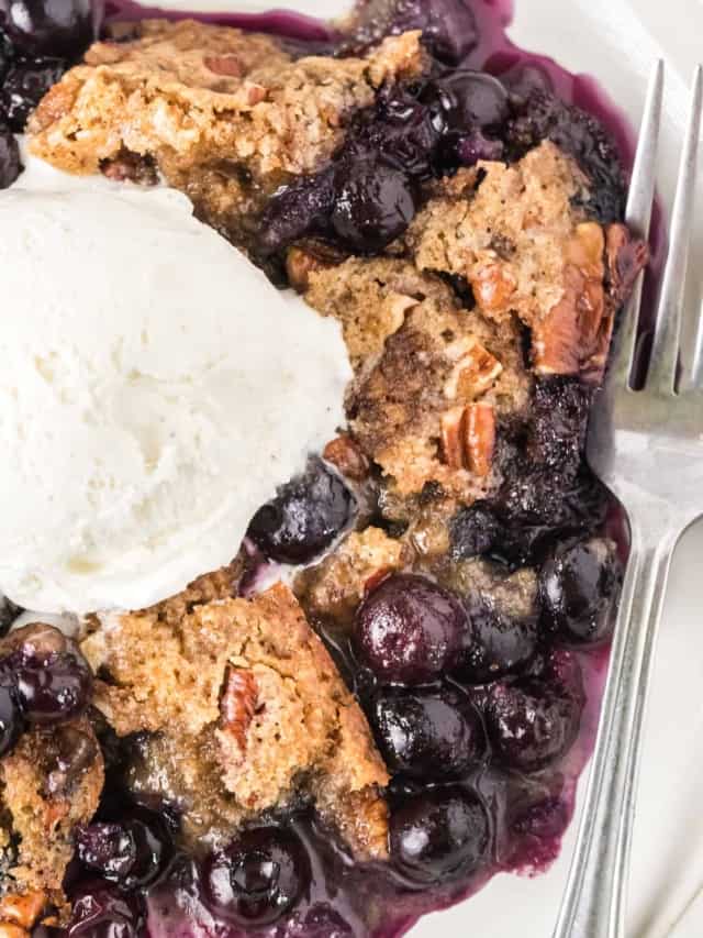 OLD FASHIONED BLUEBERRY COBBLER STORY
