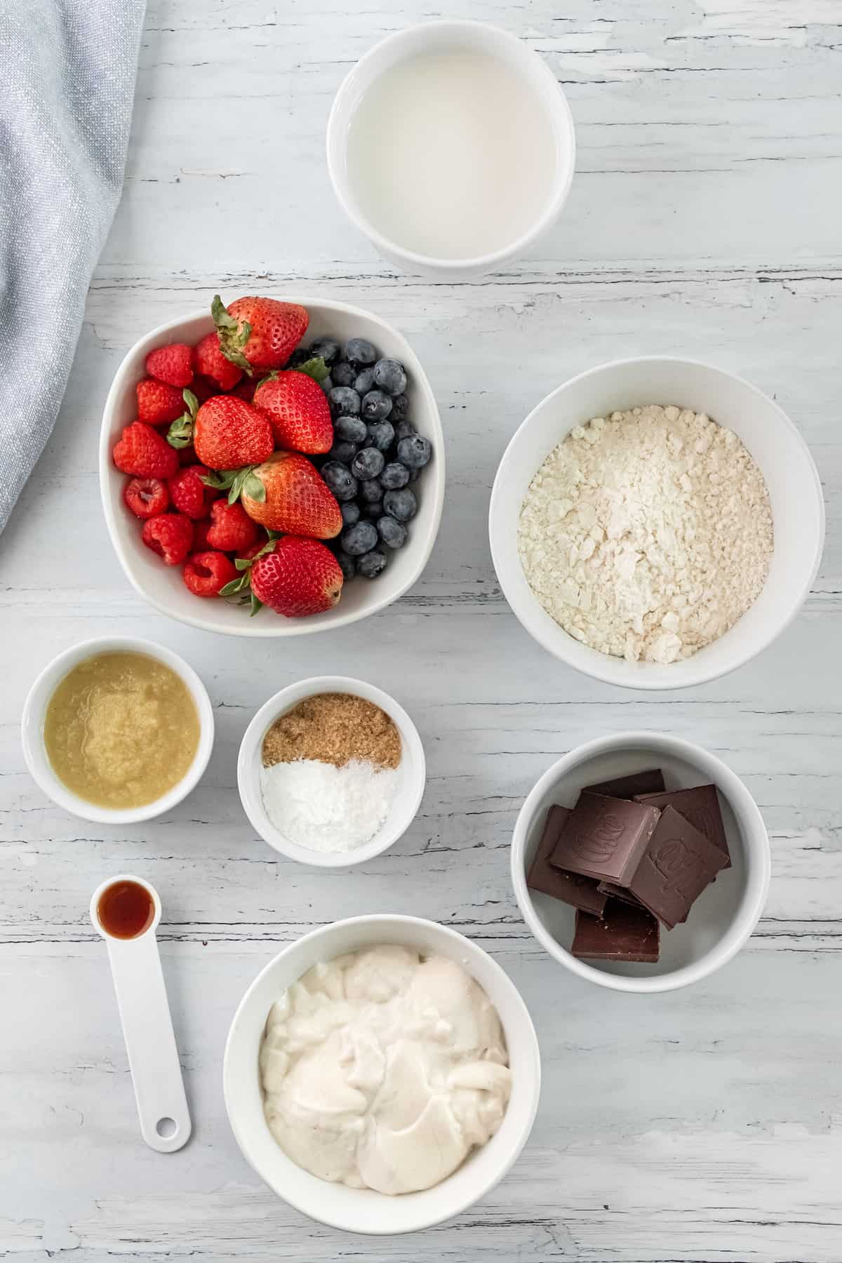 pancake taco ingredients with fruit