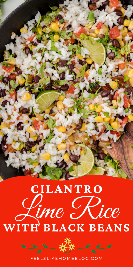 cilantro lime rice with black beans, tomatoes, and corn