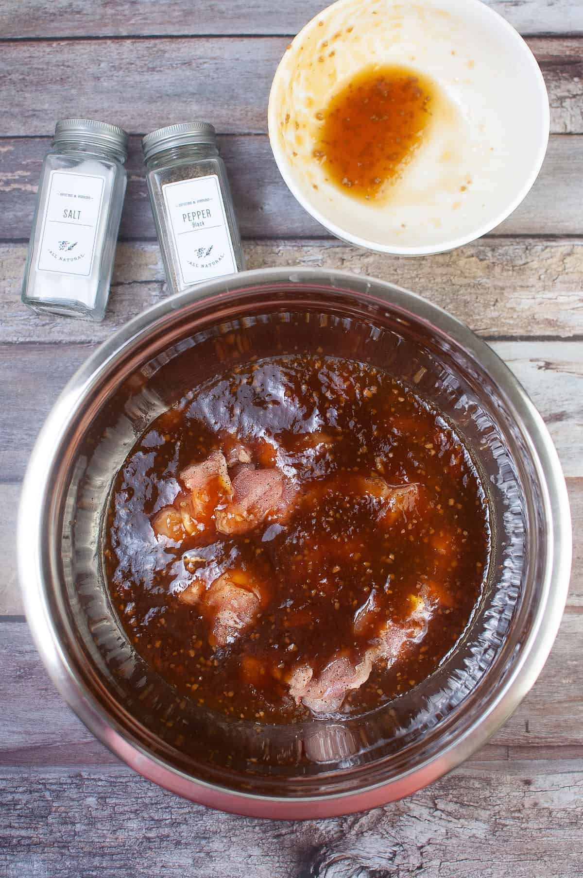 marinate the chicken in homemade teriyaki sauce