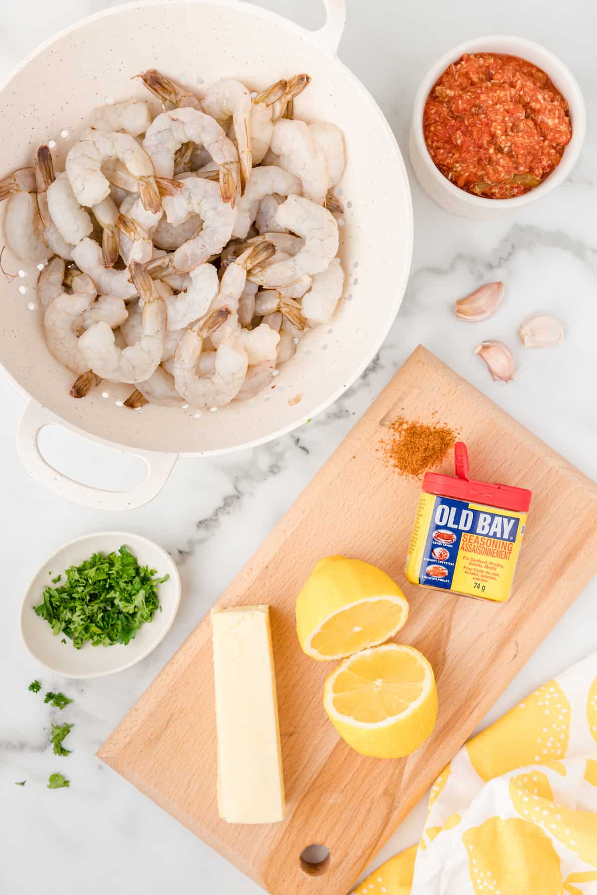 buttered lemon shrimp ingredients