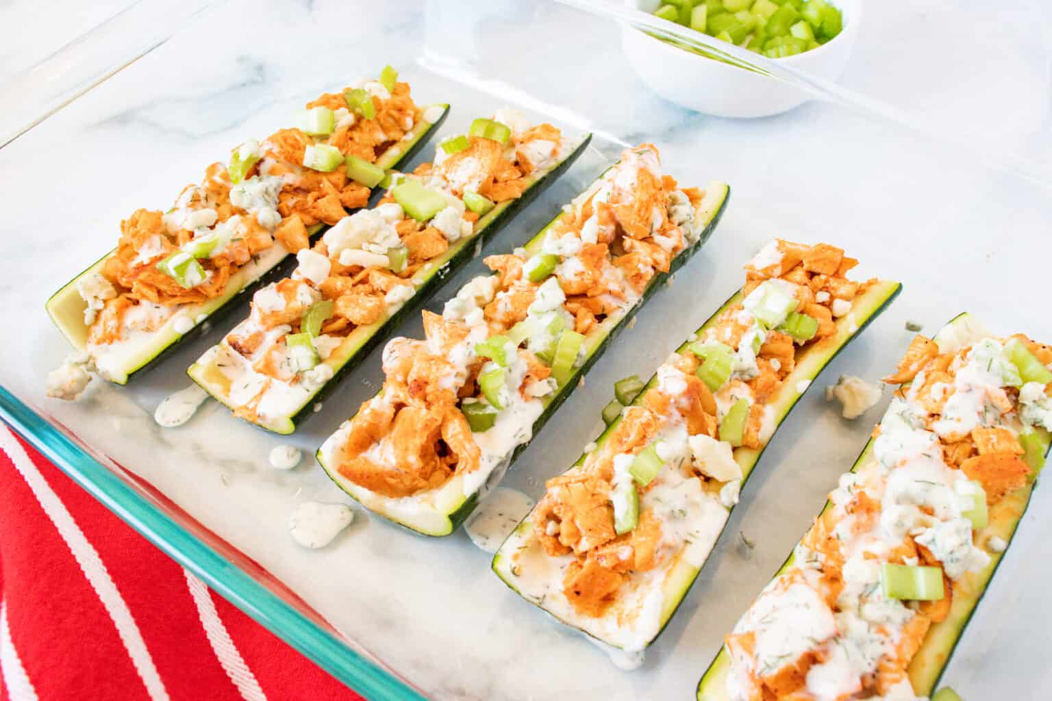 Buffalo Chicken Zucchini Boats Feels Like Home™