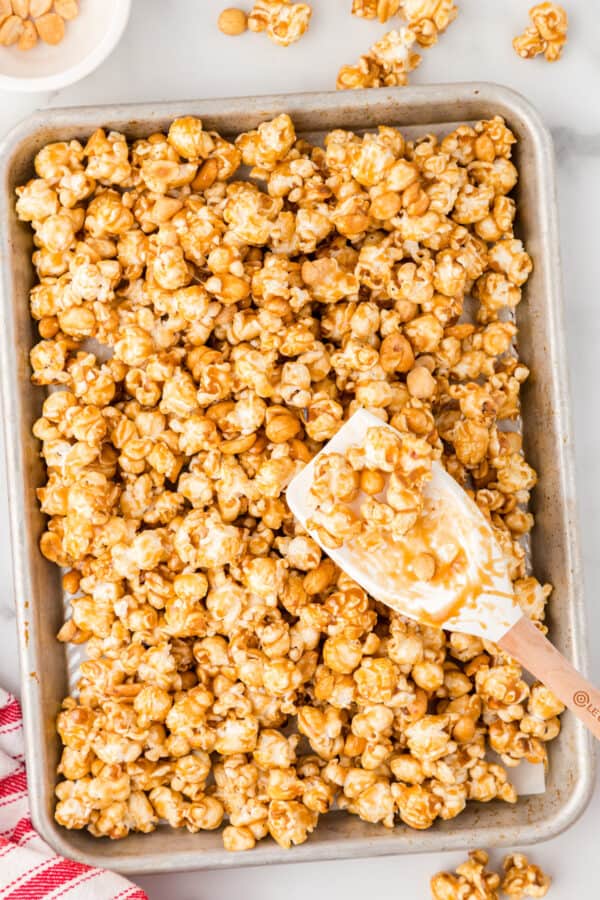 Copycat Cracker Jacks Homemade Caramel Corn with Peanuts