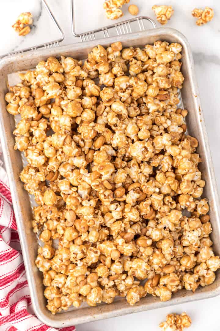 Copycat Cracker Jacks Homemade Caramel Corn with Peanuts