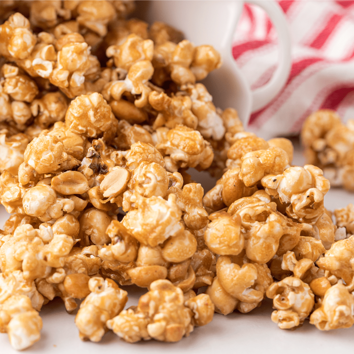 homemade Cracker Jacks copycat caramel corn with peanuts