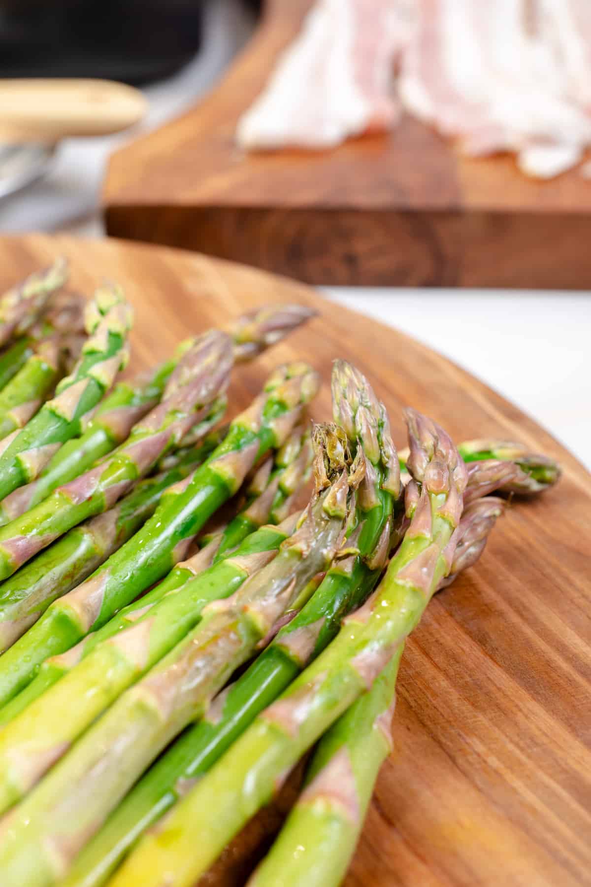 rinse and trim the asparagus spears