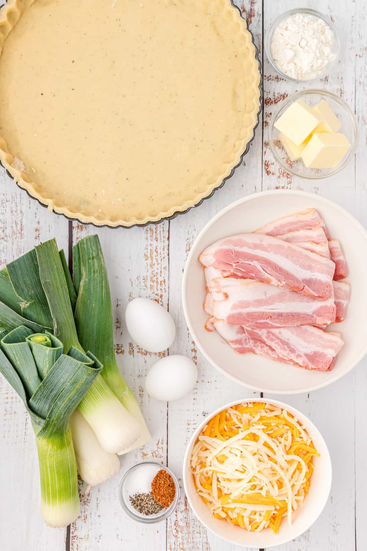 bacon leek tart with onions ingredients