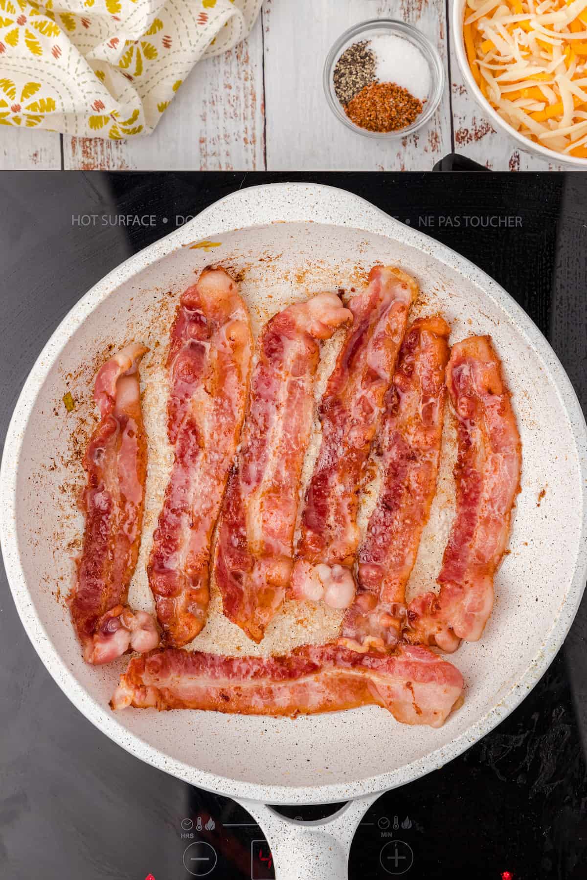 fry the bacon in a skillet