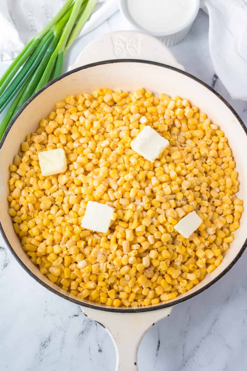 Cheesy Skillet Corn With Bacon - Feels Like Home™