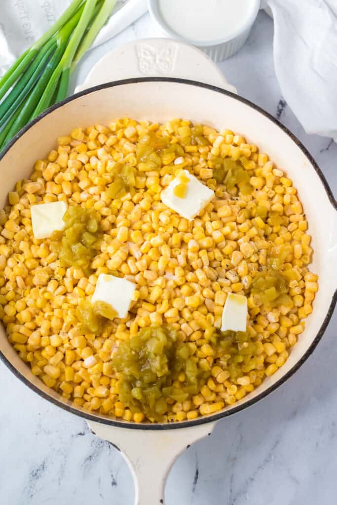 Cheesy Skillet Corn With Bacon - Feels Like Home™