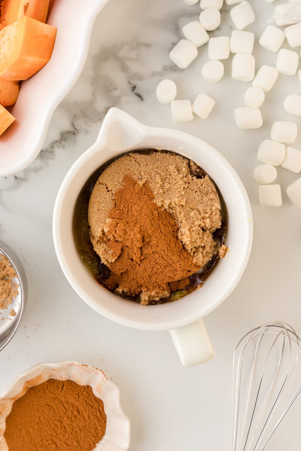 Homemade Candied Sweet Potatoes with Orange Juice and Marshmallows