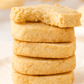a stack of five lemon sugar cookies