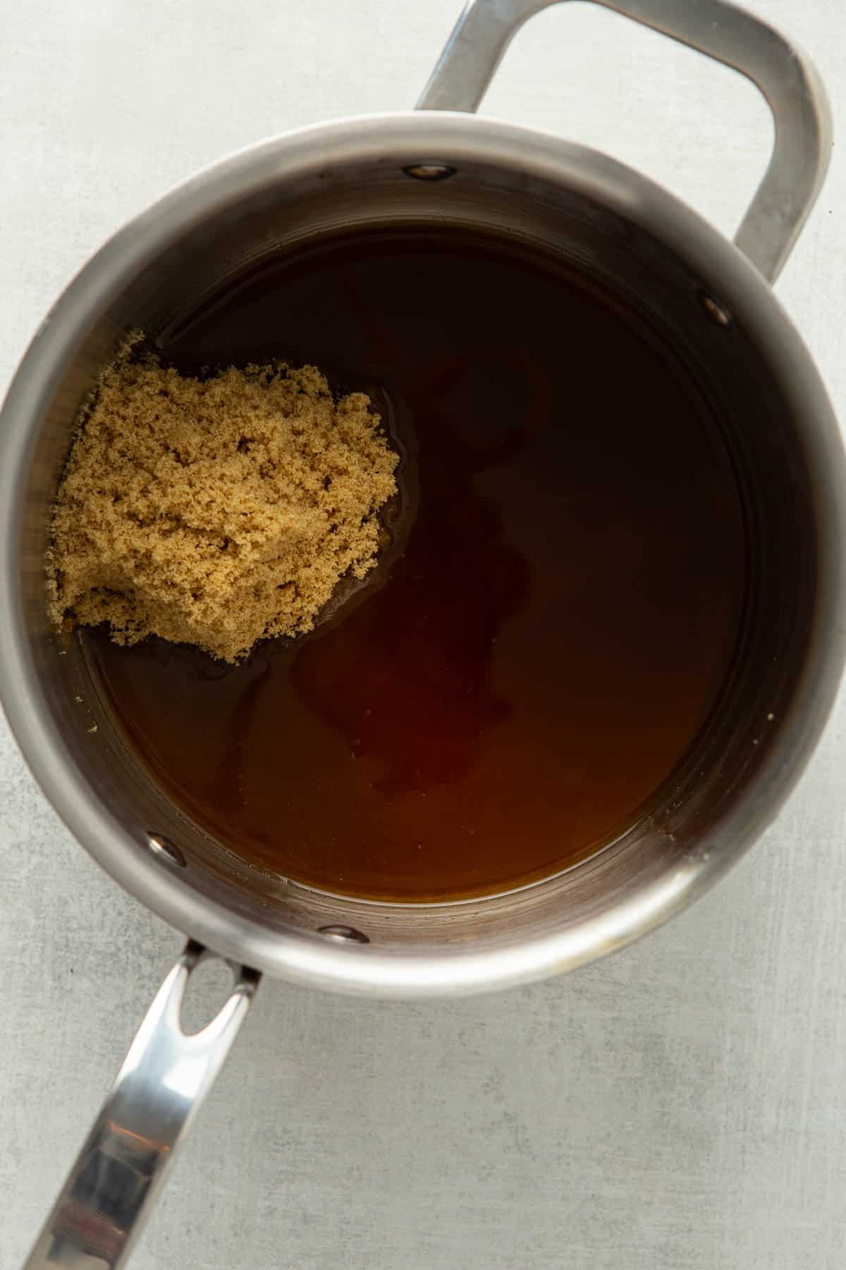 add brown sugar to the hot water