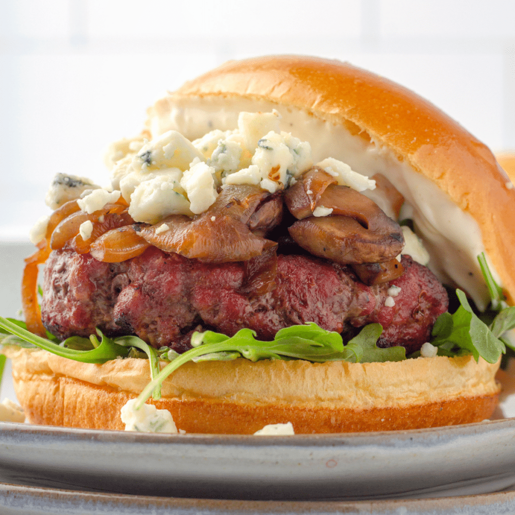 Homemade Black and Blue Cheese Burgers - Feels Like Home