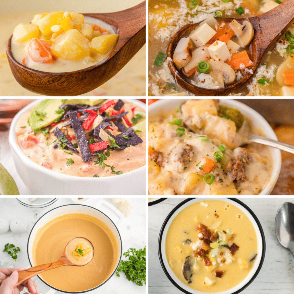 collage of soup photos