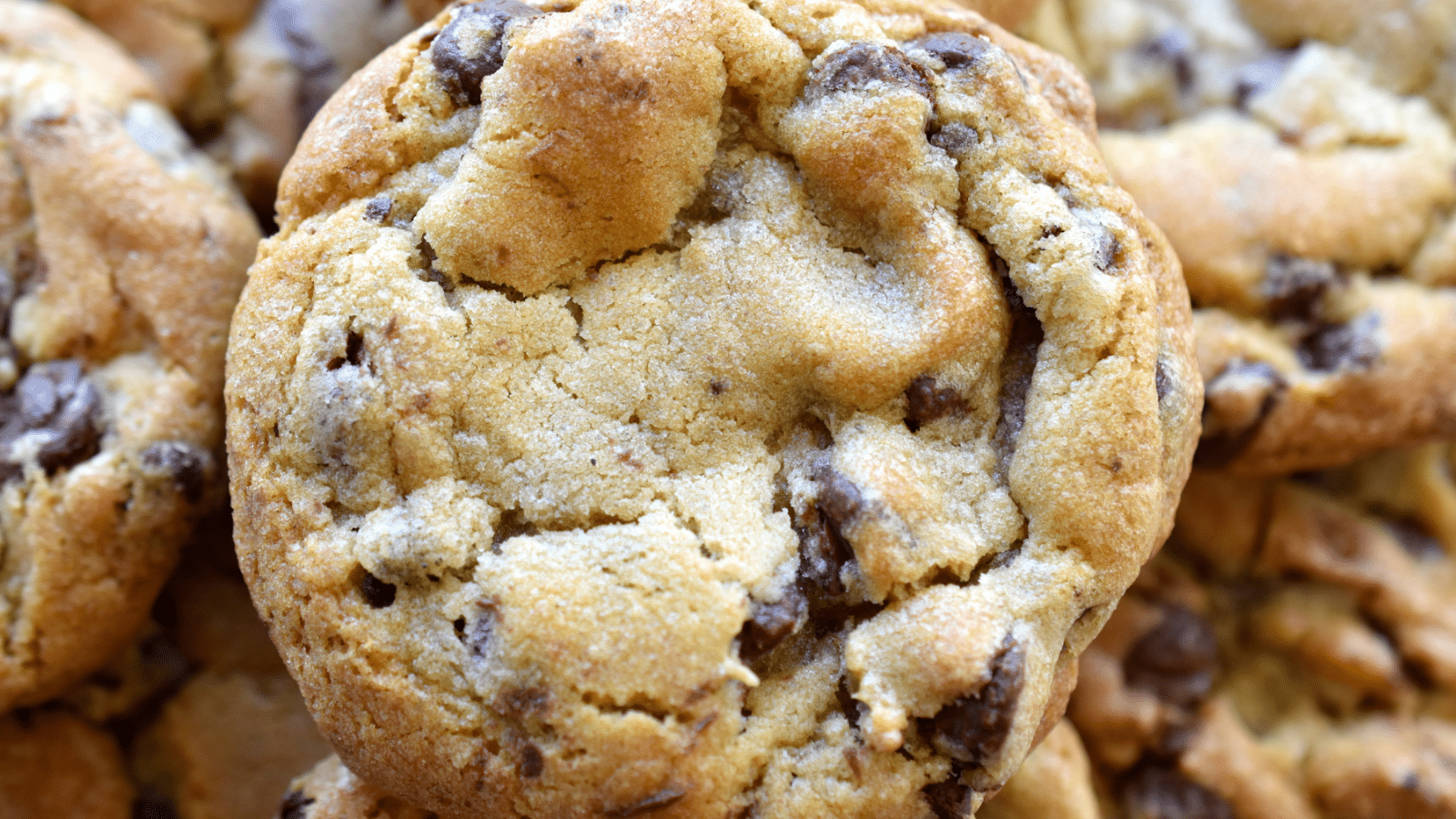 a close up of the very best ever chocolate chip cookies