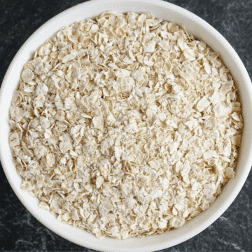 a bowl of homemade oatmeal before it's been cooked