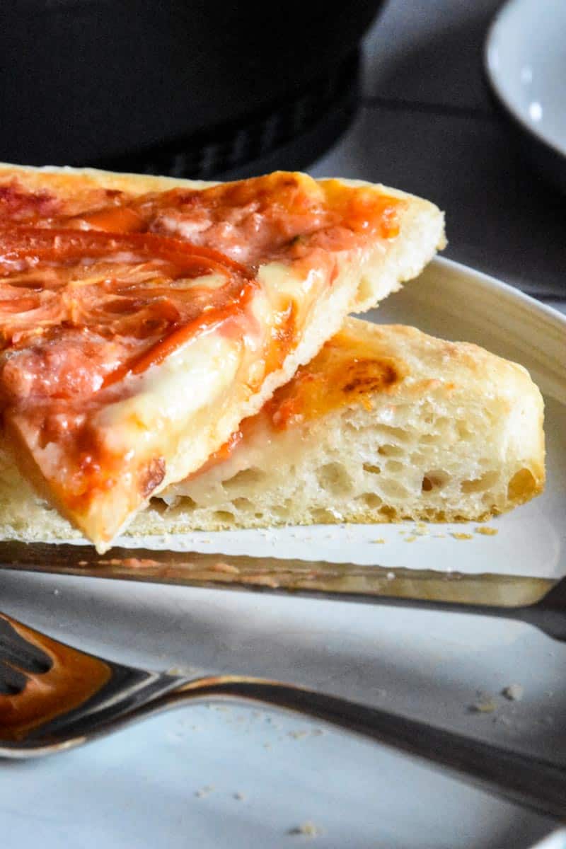 sourdough pizza crust viewed from the side