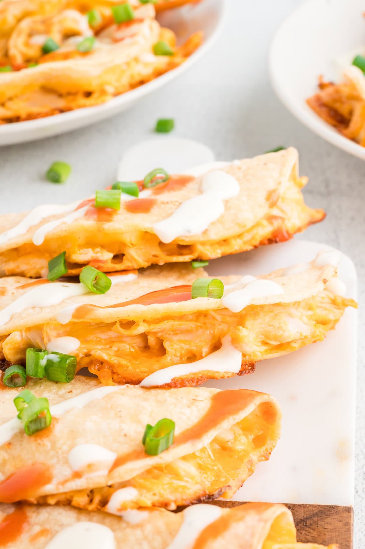 Baked chicken tacos on a tray