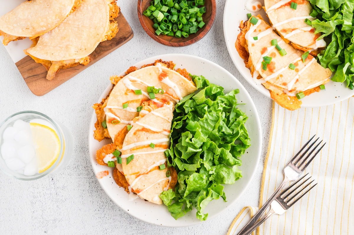 Gluten-free Baked tacos on plates