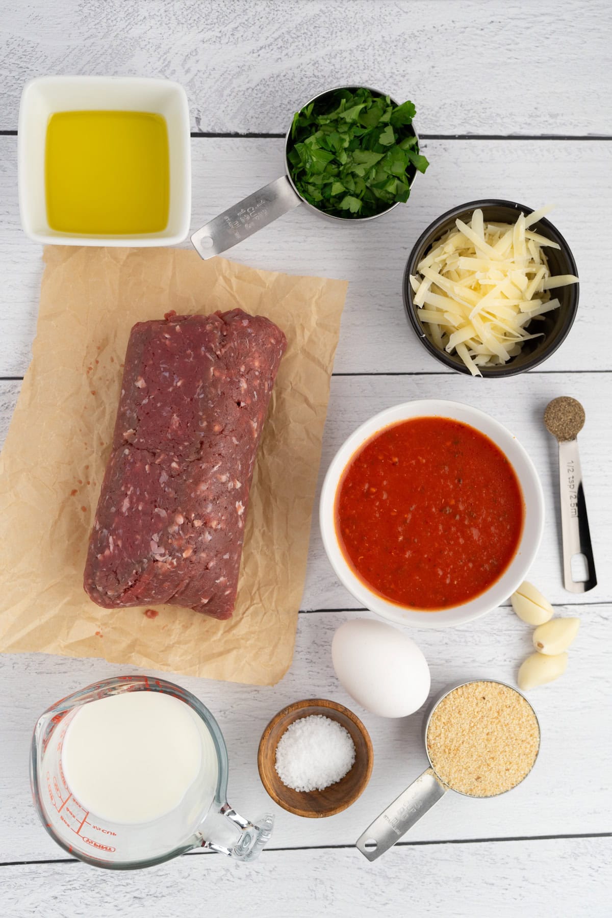 Garlic Parmesan Meatballs in the Oven ingredients