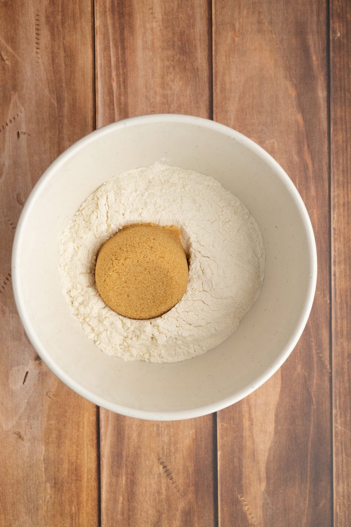 mix the brown sugar and flour