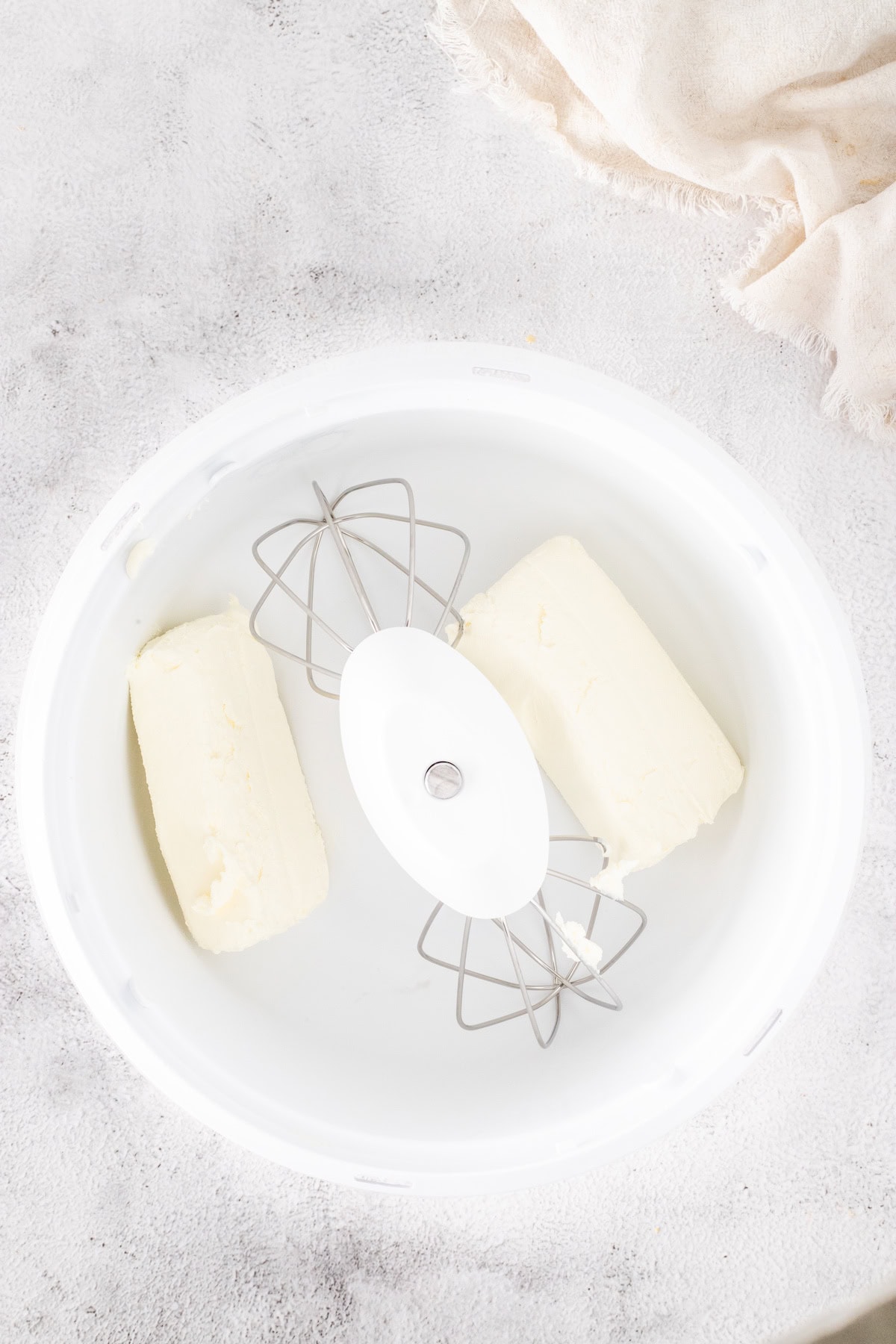 beat the cream cheese until it's smooth