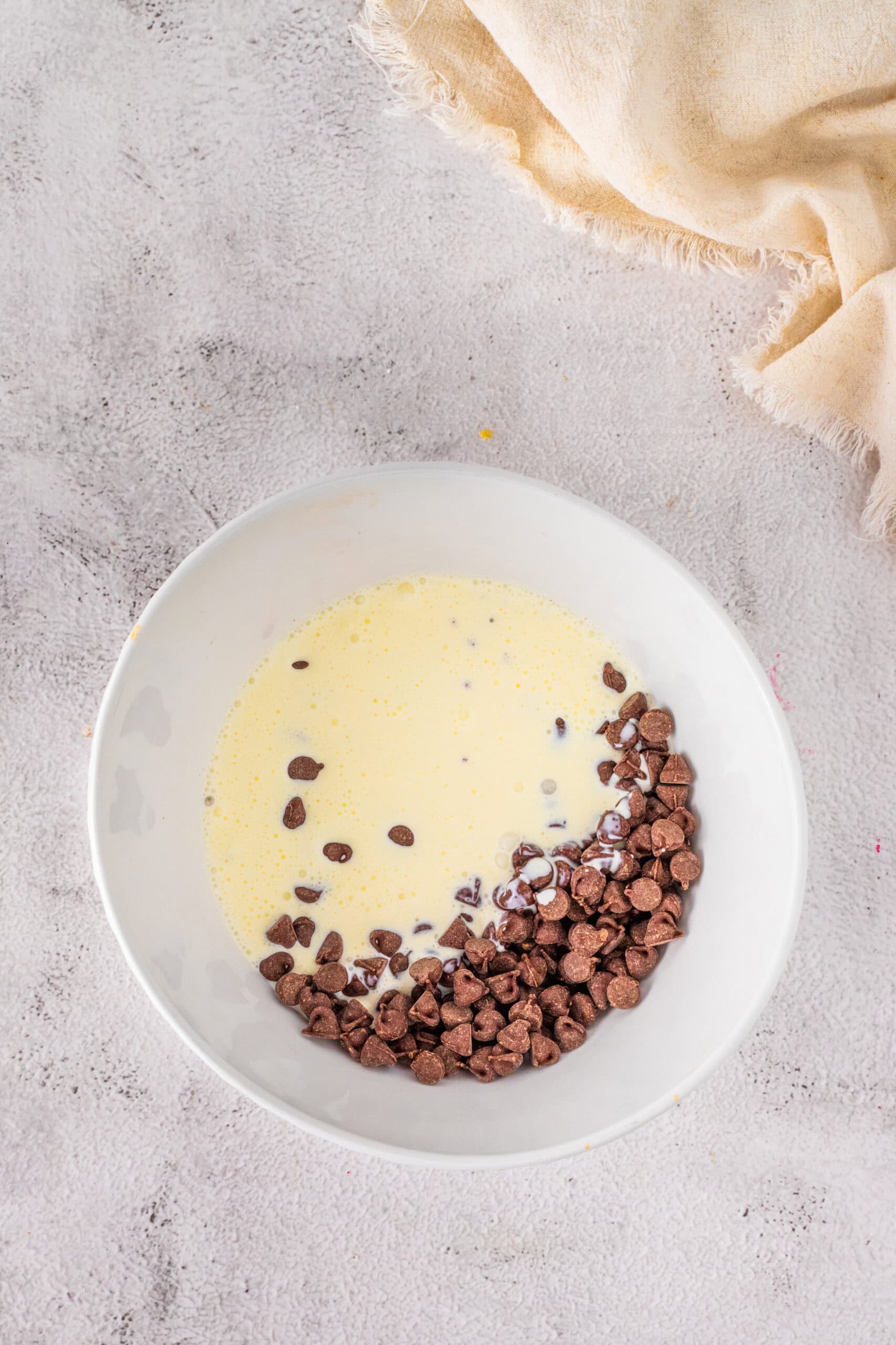 chocolate chips and heavy cream