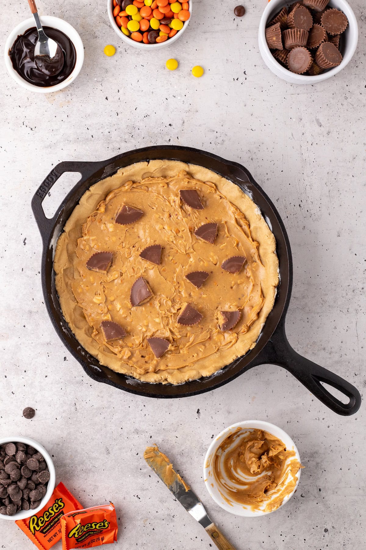 add some chopped Reese's peanut butter cups on top of the peanut butter