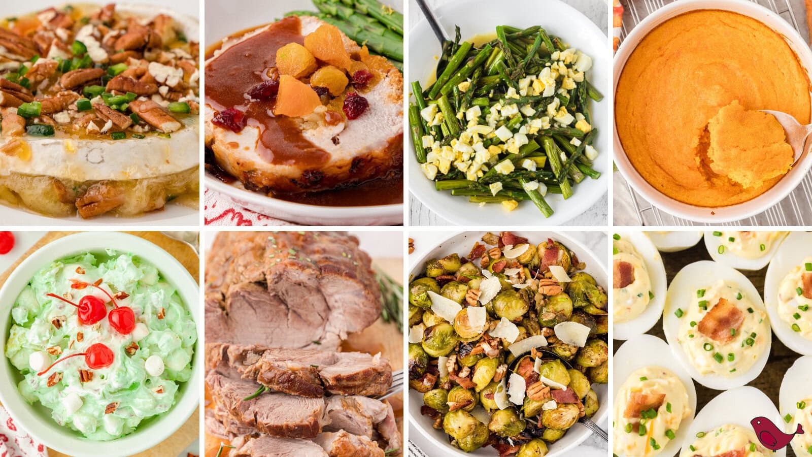a colorful collage of Easter dinner ideas