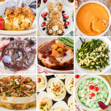 a colorful collage of 9 easter recipes
