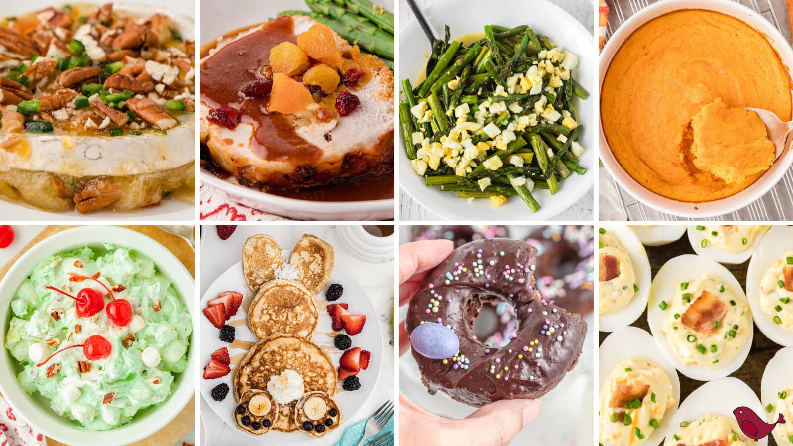 a colorful collage of 8 easter recipes
