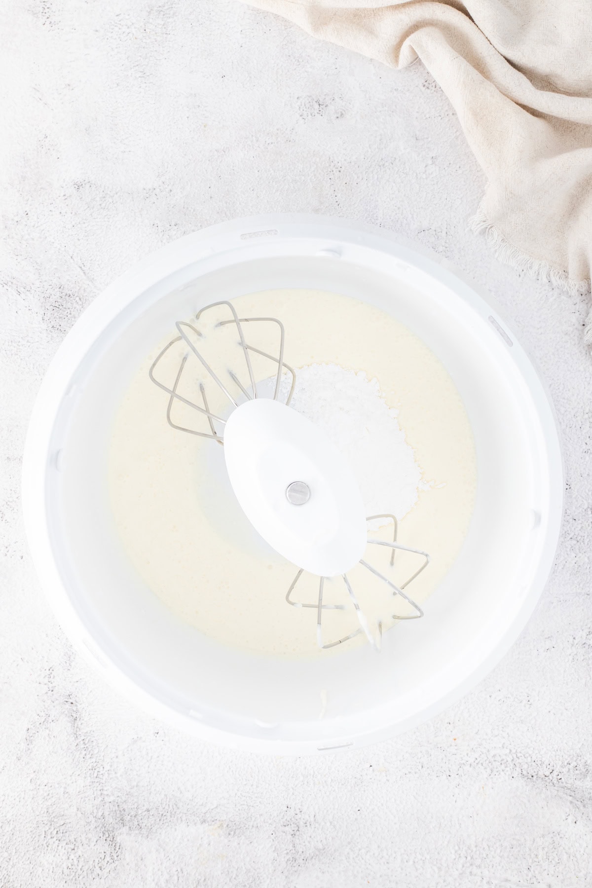 whip the heavy whipping cream with a mixer