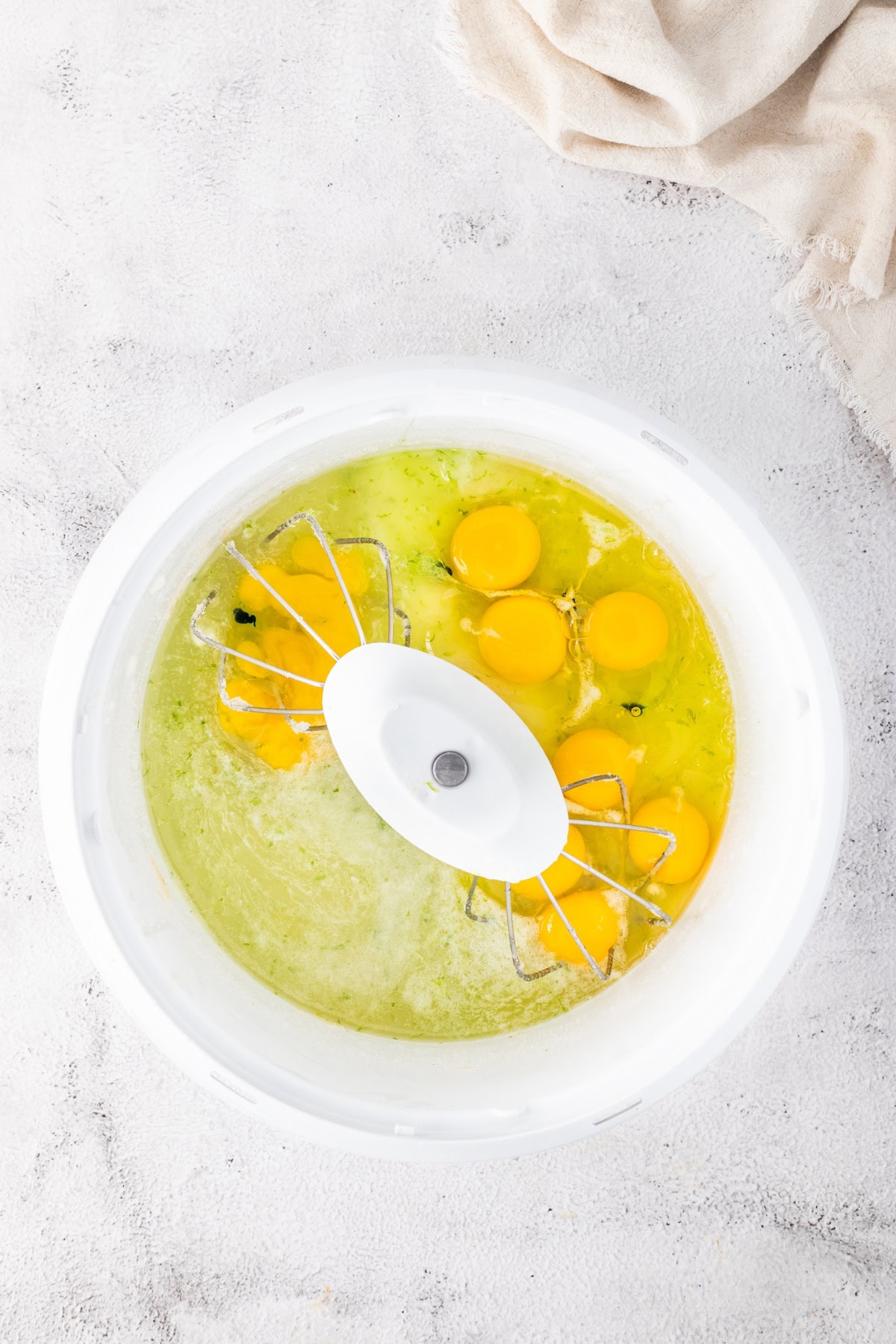 add the eggs to the food processor