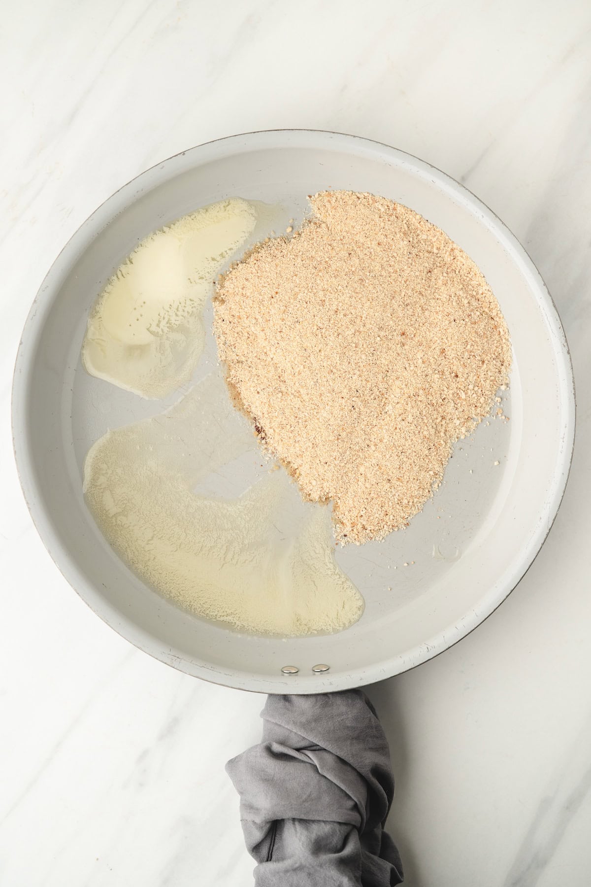 toast the breadcrumbs in the melted butter