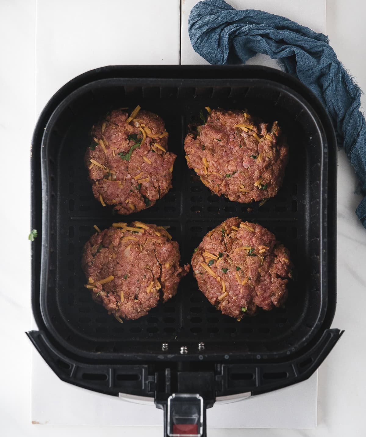 make patties and add them to the air fryer basket in a single layer