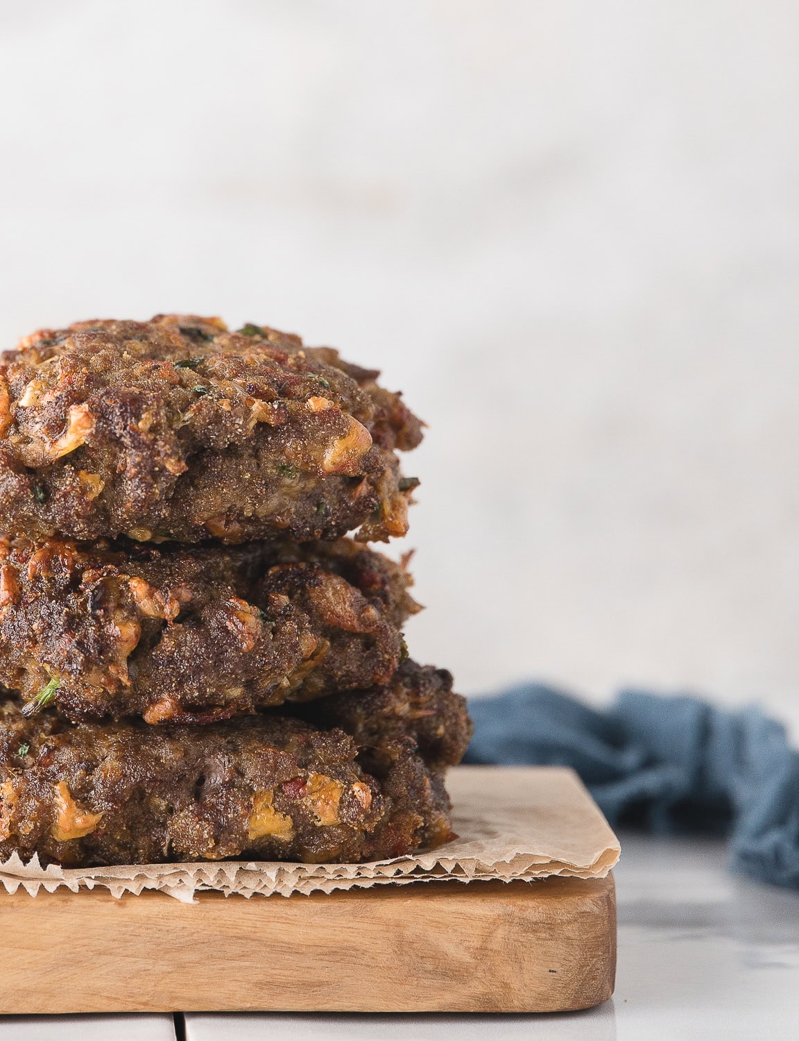 a stack of taco burgers from the air fryer