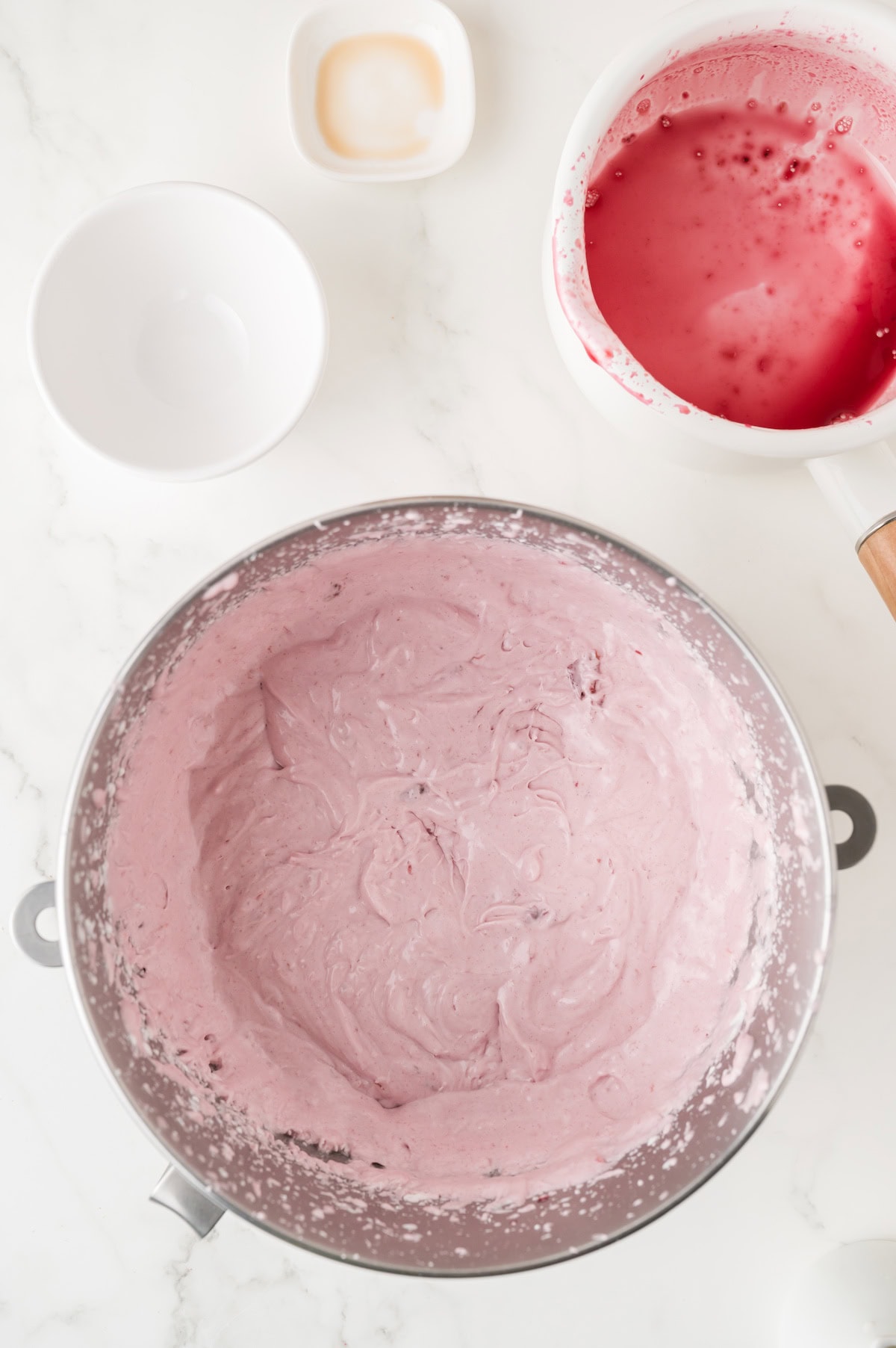 beat the cream and cherries until peaks form again