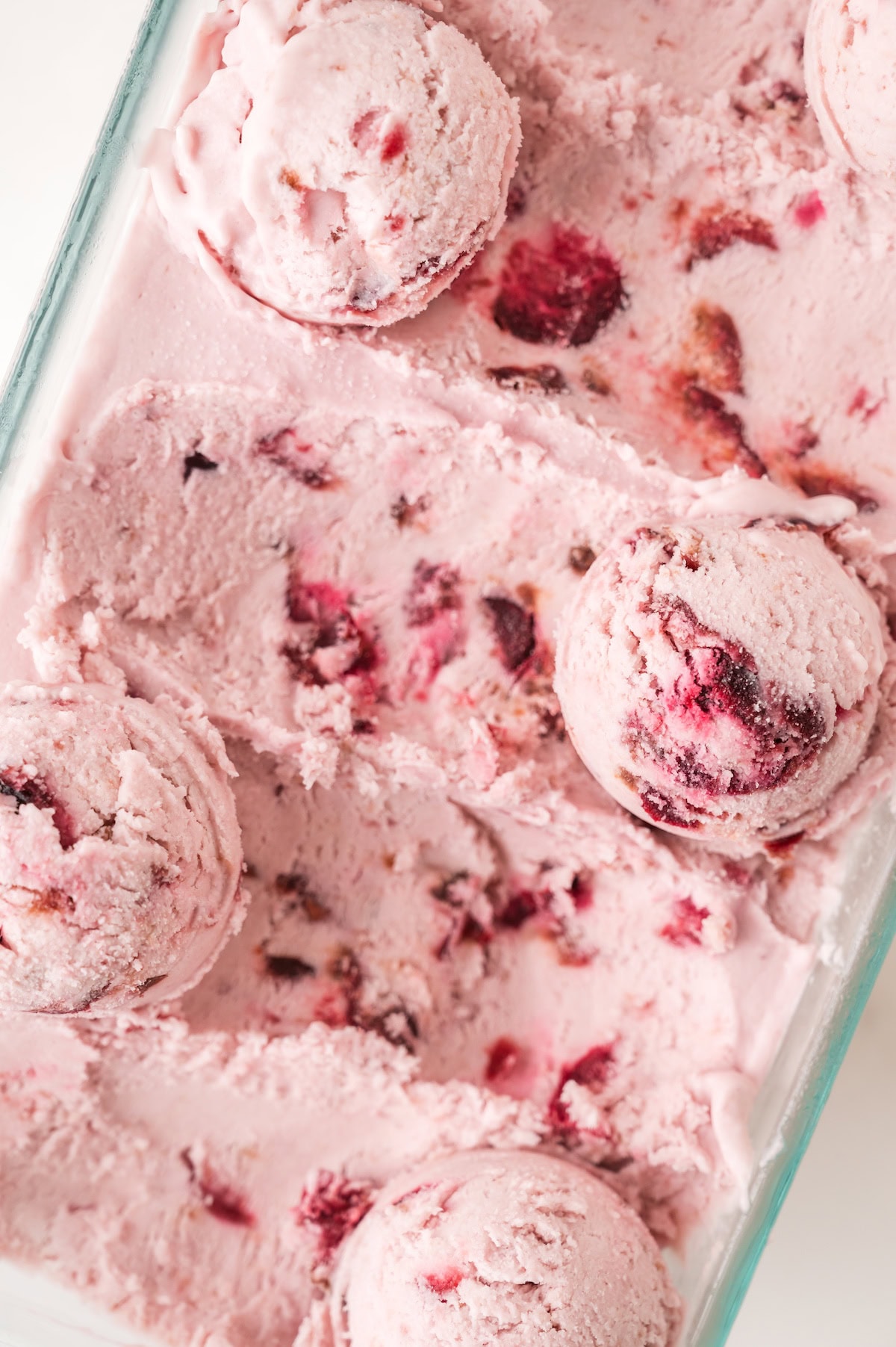 a close up of black cherry ice cream