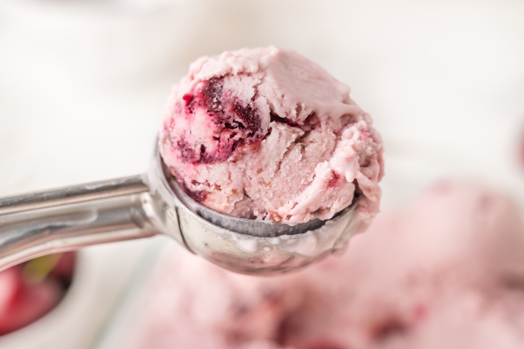 one scoop of black cherry ice cream