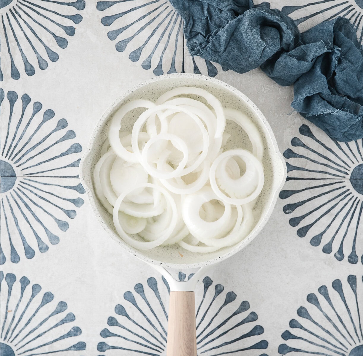 slice the onions and place them in your largest skillet