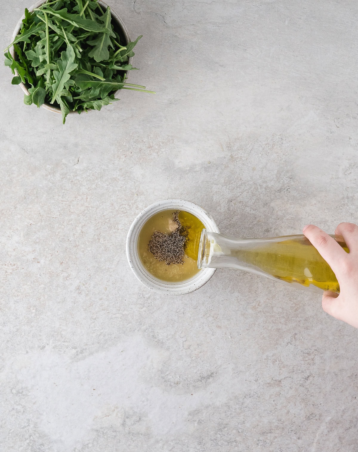mix the vinaigrette dressing ingredients together in a small bowl