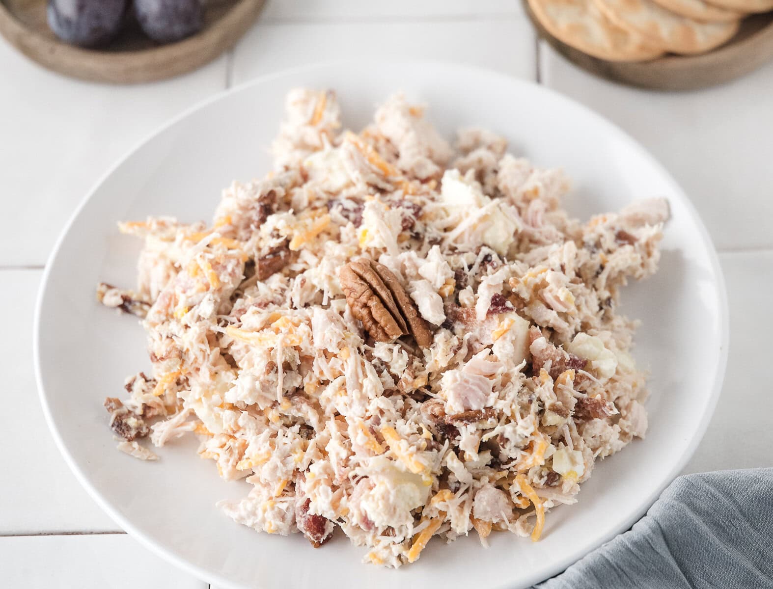 the best canned chicken salad recipe on a white plate
