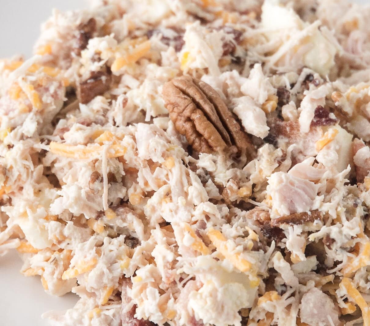 a close up of a canned chicken salad recipe