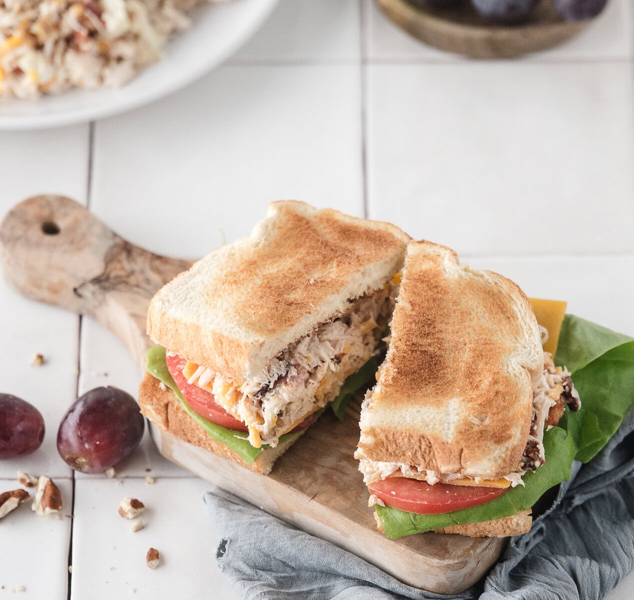 canned chicken salad sandwich on toast